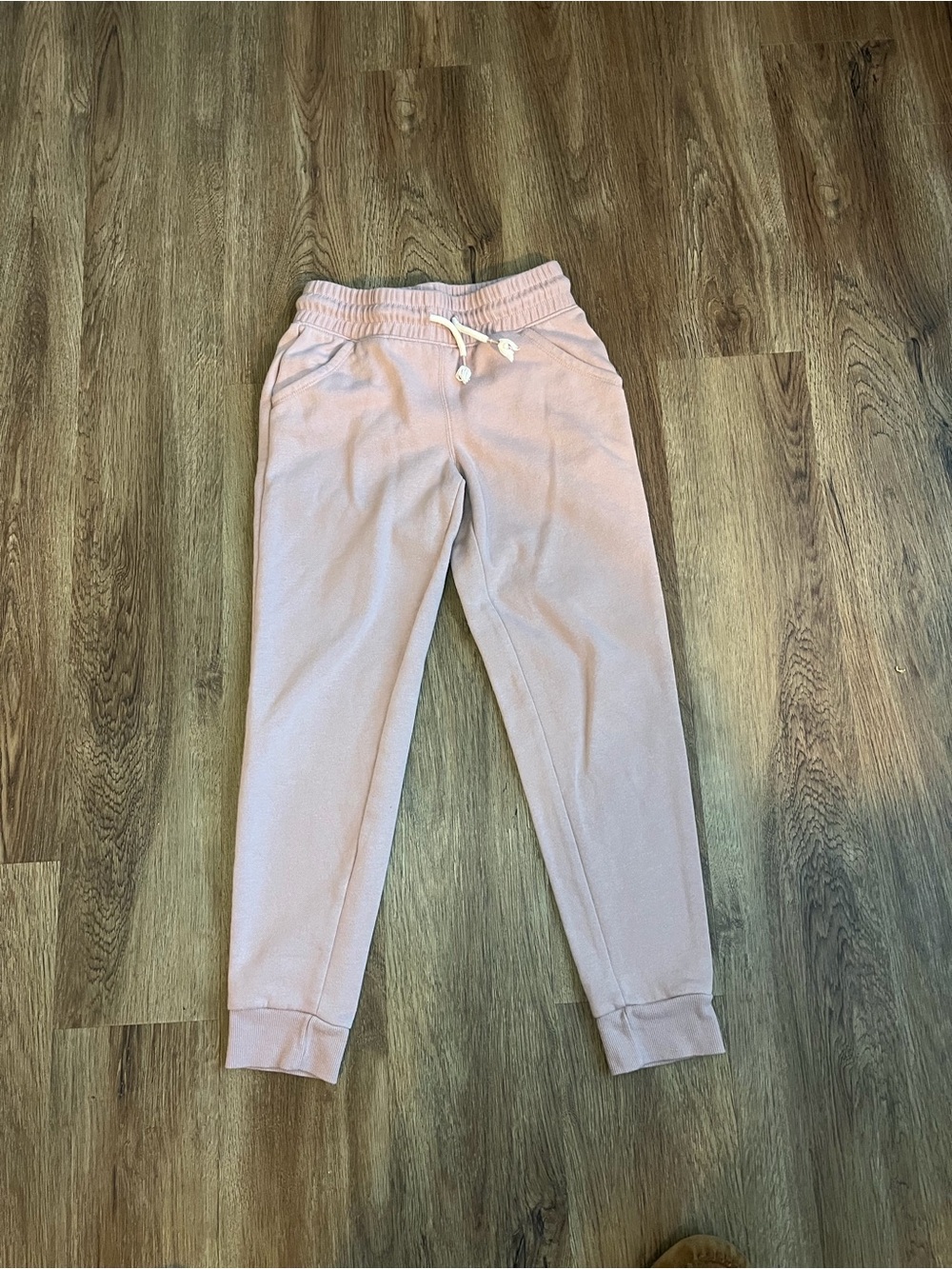 GUC Cat & Jack Girls' Fleece Jogger Pants in a soft, light pink
